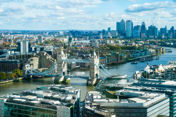 London scene with Tower Bridge